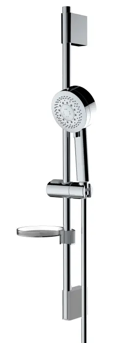 Душевой гарнитур Bossini KIRA: ручной душ 3 режима, душевая штанга, мыльница, шланг Cromolux 200 см, хром (DE60222.030)