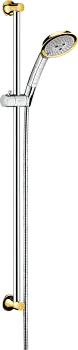 Душевой набор Hansgrohe Raindance Classic 100 3jet со штангой 90 см, хром/золото (27841090)